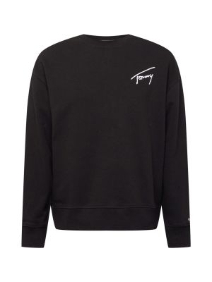 TOMMY HILFIGER Bluză de molton  negru / alb