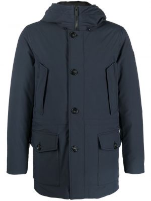 Пухено палто с пера Woolrich синьо