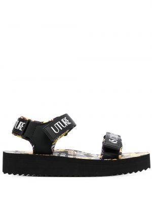 Sandales à imprimé Versace Jeans Couture noir