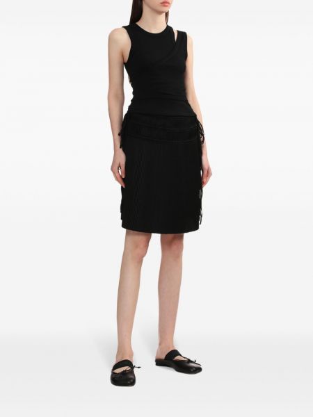 Plisované midi sukně Helmut Lang černé