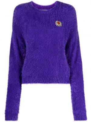 Gėlėtas megztinis Moschino violetinė