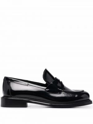 Lakierowane loafers skórzane Ferragamo czarne