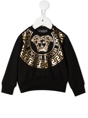 Trykt sweatshirt for jenter Versace Kids svart