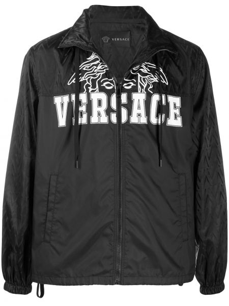 Αντιανεμικό μπουφάν με σχέδιο Versace μαύρο