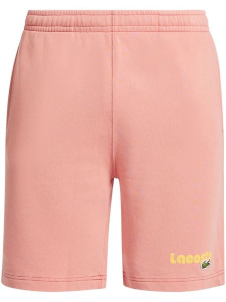 Painettu puuvilla shortsit Lacoste pinkki