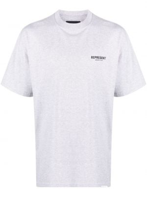 Melanžové tričko s potiskem Represent šedé