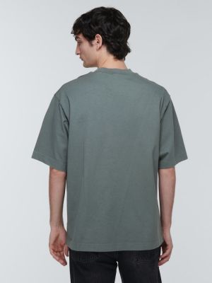 Bavlněné tričko jersey Acne Studios zelené