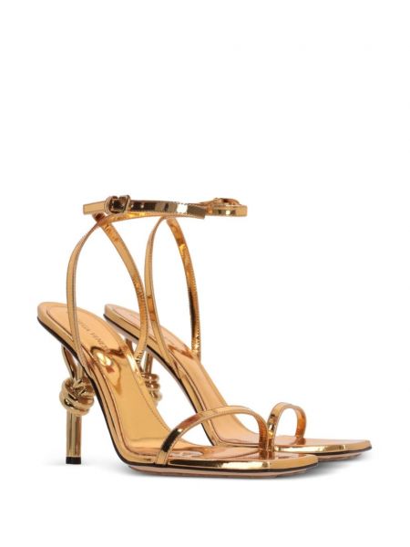 Leder sandale Bottega Veneta gold