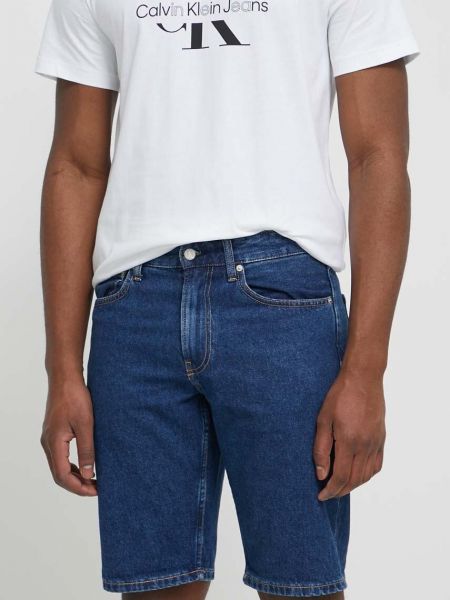 Kratke traper hlače Calvin Klein Jeans plava