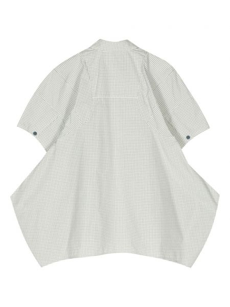 Rūtainas kokvilnas krekls ar apdruku Enföld balts