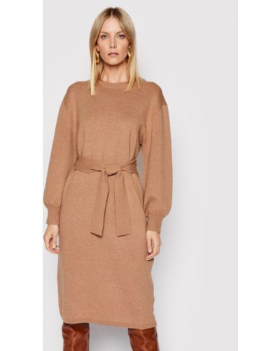 Boss Kötött ruha C_Fusiana 50466413 Barna Oversize