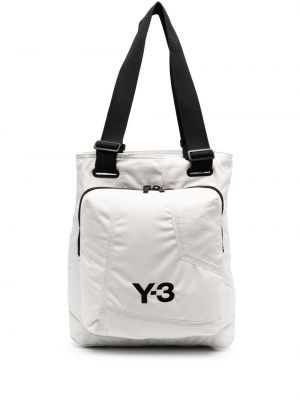 Шопинг чанта с принт Y-3 бяло