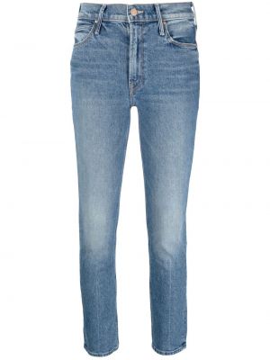 Klasické slim fit skinny džíny s páskem Mother - modrá