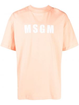Тениска с принт Msgm оранжево