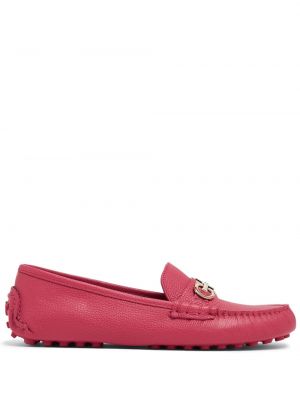 Leder loafer mit schnalle Ferragamo pink