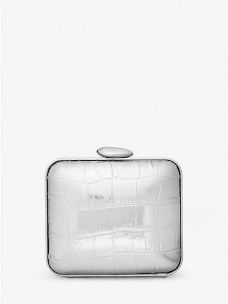Кожаная сумка Michael Kors Collection серебряная