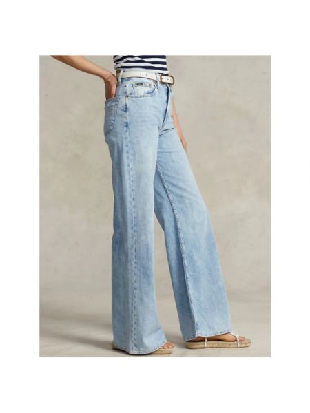 Pantalones de cintura alta Polo Ralph Lauren azul