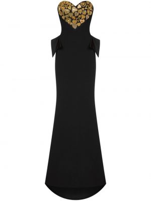 Večerní šaty s výšivkou Moschino černé