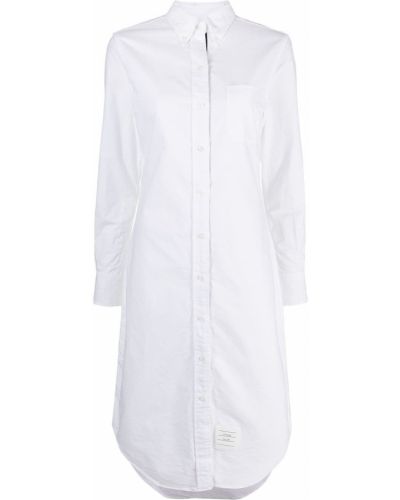 Vestido camisero manga larga Thom Browne blanco
