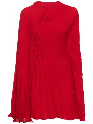 Plisované hedvábné mini šaty Valentino červené