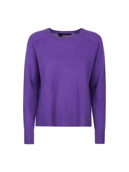Fioletowy sweter z okrągłym dekoltem 360cashmere