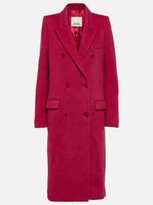 Kašmírový vlněný kabát Isabel Marant červený