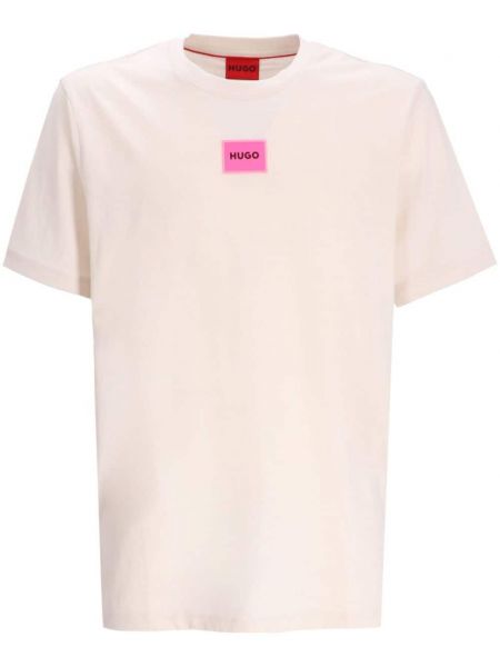 T-shirt en coton avec applique Hugo blanc