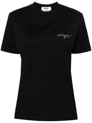 Тениска бродирана Msgm черно