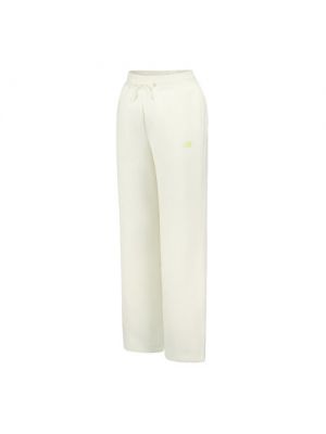 Pantalon en polaire en coton New Balance blanc