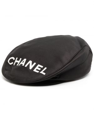 Raštuotas kepurė Chanel Pre-owned juoda