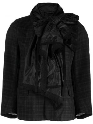 Kockovaná bunda s mašľou Comme Des Garçons Tao čierna