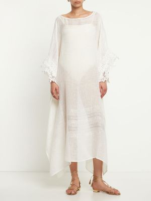 Dlouhé šaty s výšivkou Ermanno Scervino biela