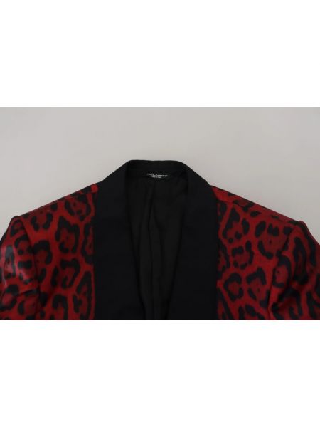 Traje con estampado leopardo Dolce & Gabbana rojo