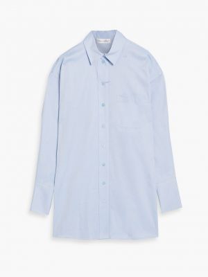 Рубашка оверсайз из хлопкового твила OSCAR DE LA RENTA синий