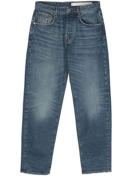 Siaurėjantys džinsai su įbrėžimais Armani Exchange mėlyna