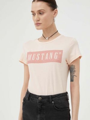 Памучна тениска Mustang розово