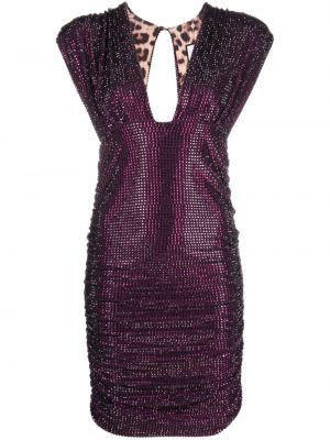 Коктейлна рокля Philipp Plein виолетово
