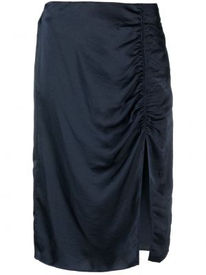 Saténová puzdrová sukňa Ba&sh modrá