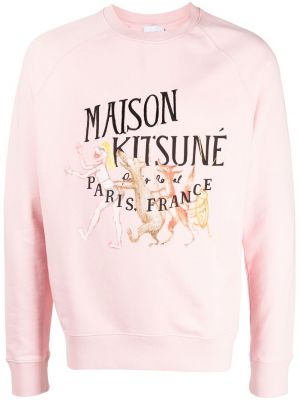 Pullover mit print Maison Kitsuné pink