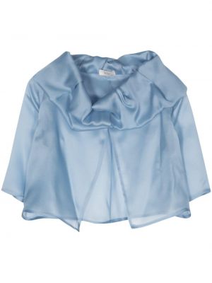 Prozorna svilena jakna Fely Campo modra