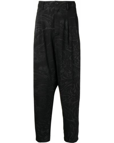 Pantaloni con stampa Yohji Yamamoto nero