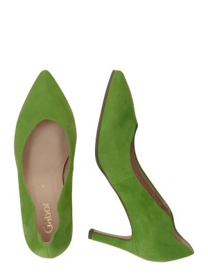 Полуотворени обувки с ток Gabor зелено