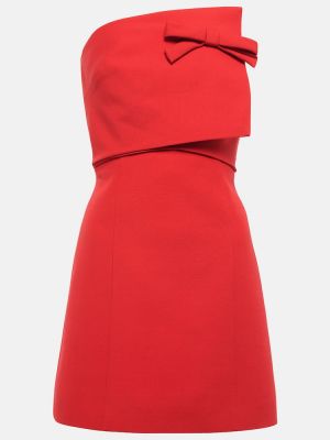 Mini vestido de lana de seda de crepé Valentino rojo