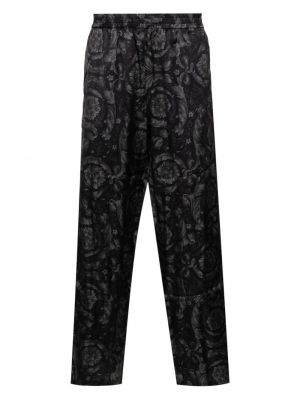 Кадифени панталон с принт Versace