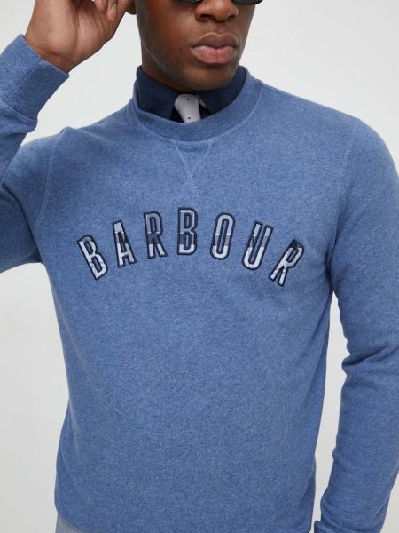 Bluza bawełniana Barbour niebieska