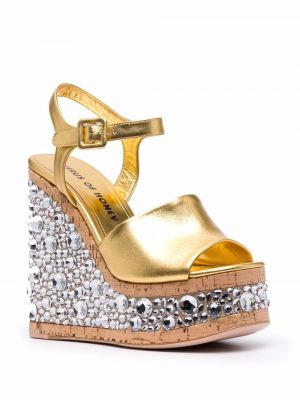 Sandale mit kristallen Haus Of Honey gold