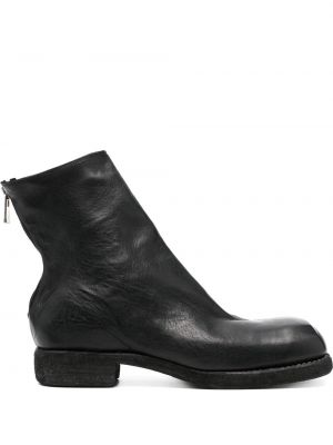 Členkové topánky na zips Guidi čierna