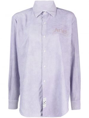 Bombažna srajca s potiskom Aries vijolična