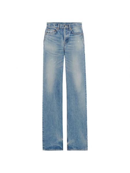 Niebieskie proste jeansy Saint Laurent