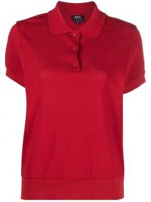 Polo en tricot ajouré A.p.c. rouge